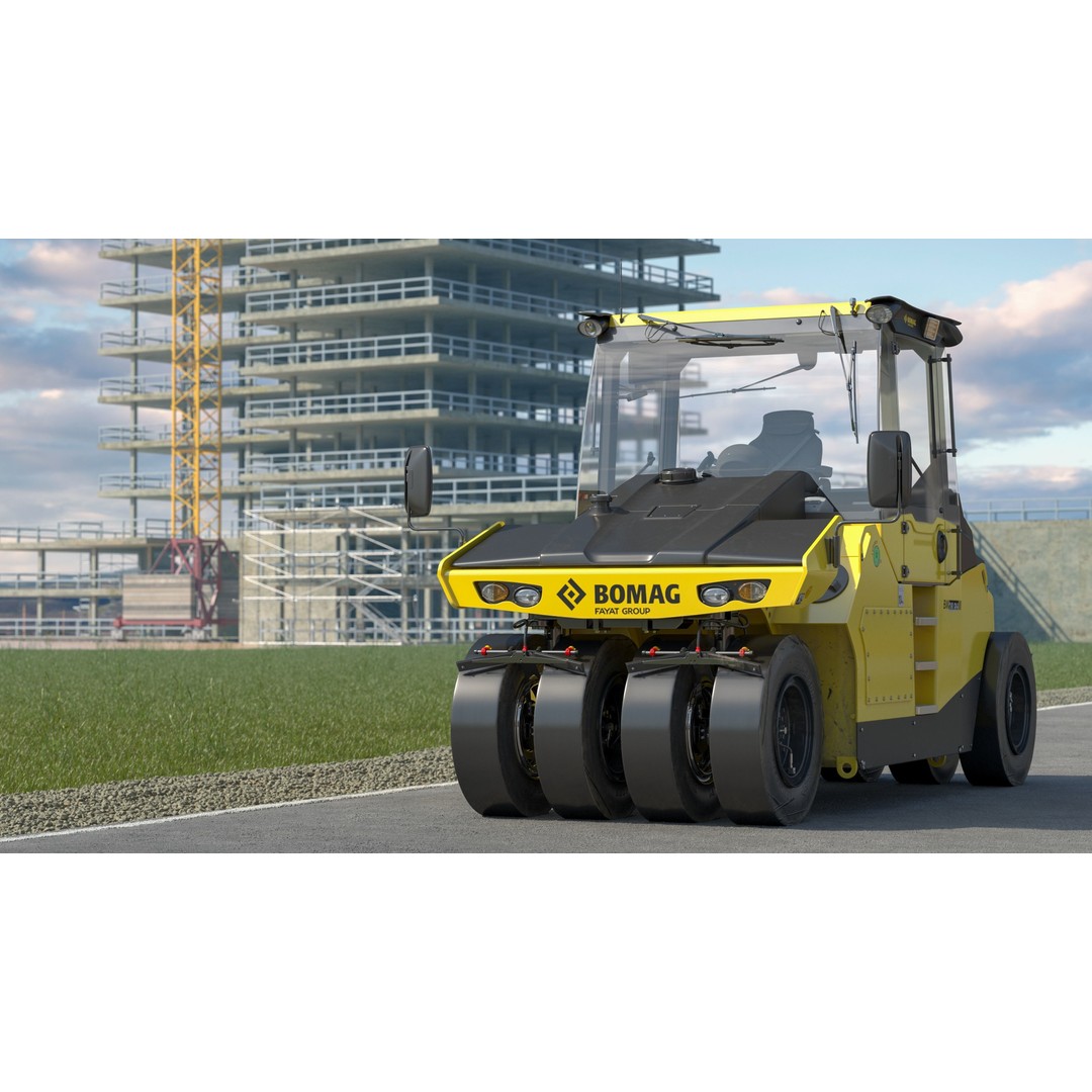 Bomag BW 28 RH Compactor 3D Model – PBR Textured Industrial Vehicle - View 36