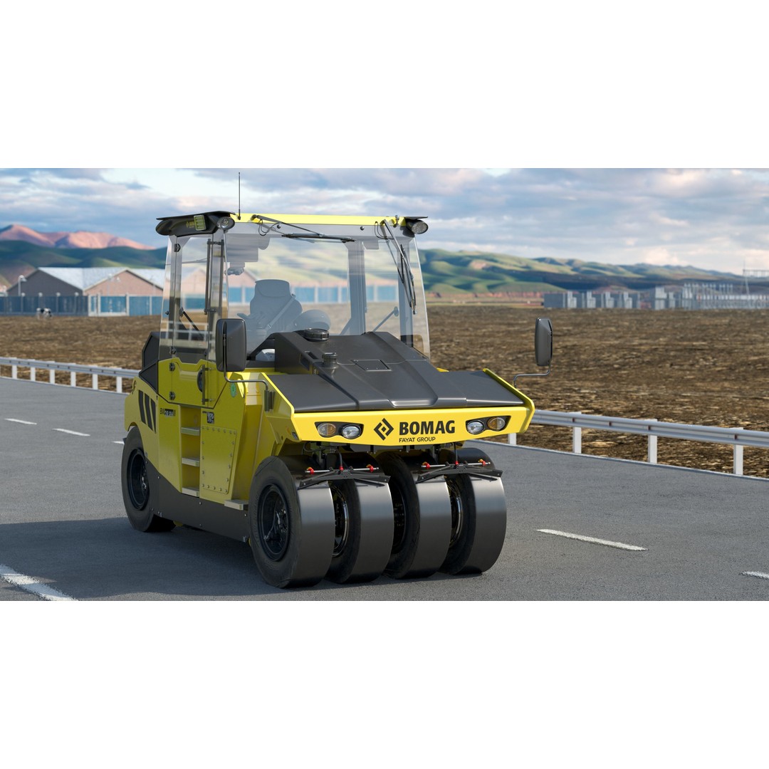 Bomag BW 28 RH Compactor 3D Model – PBR Textured Industrial Vehicle - View 38