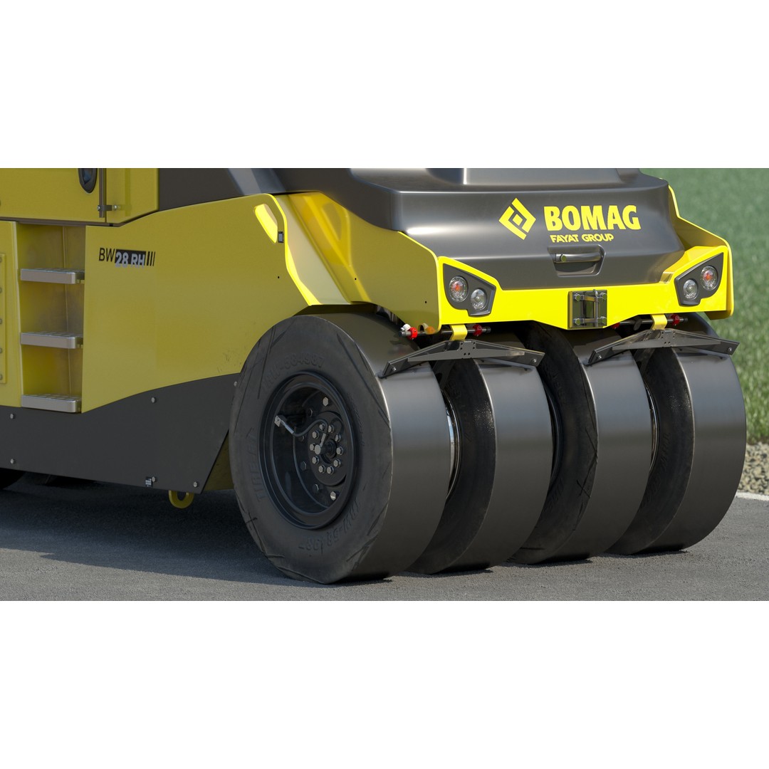 Bomag BW 28 RH Compactor 3D Model – PBR Textured Industrial Vehicle - View 40