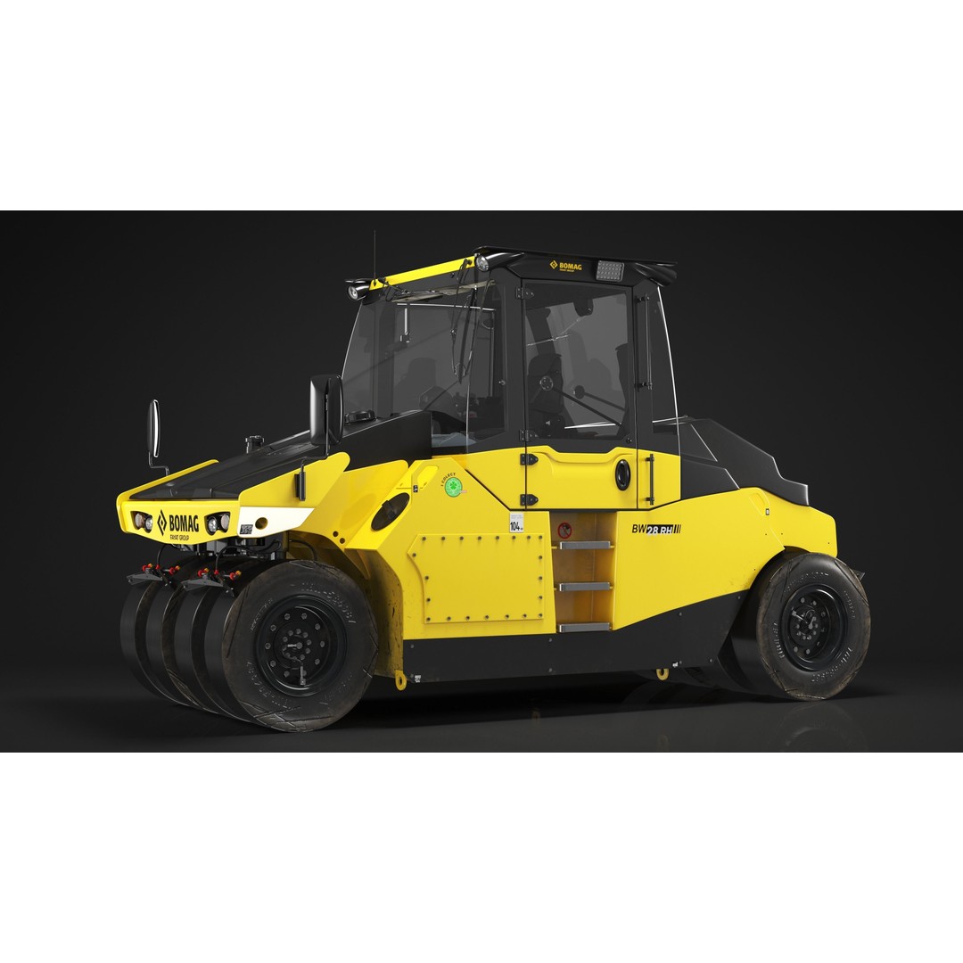 Bomag BW 28 RH Compactor 3D Model – PBR Textured Industrial Vehicle - View 42