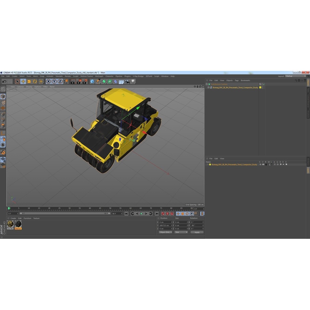 Bomag BW 28 RH Compactor 3D Model – PBR Textured Industrial Vehicle - View 44