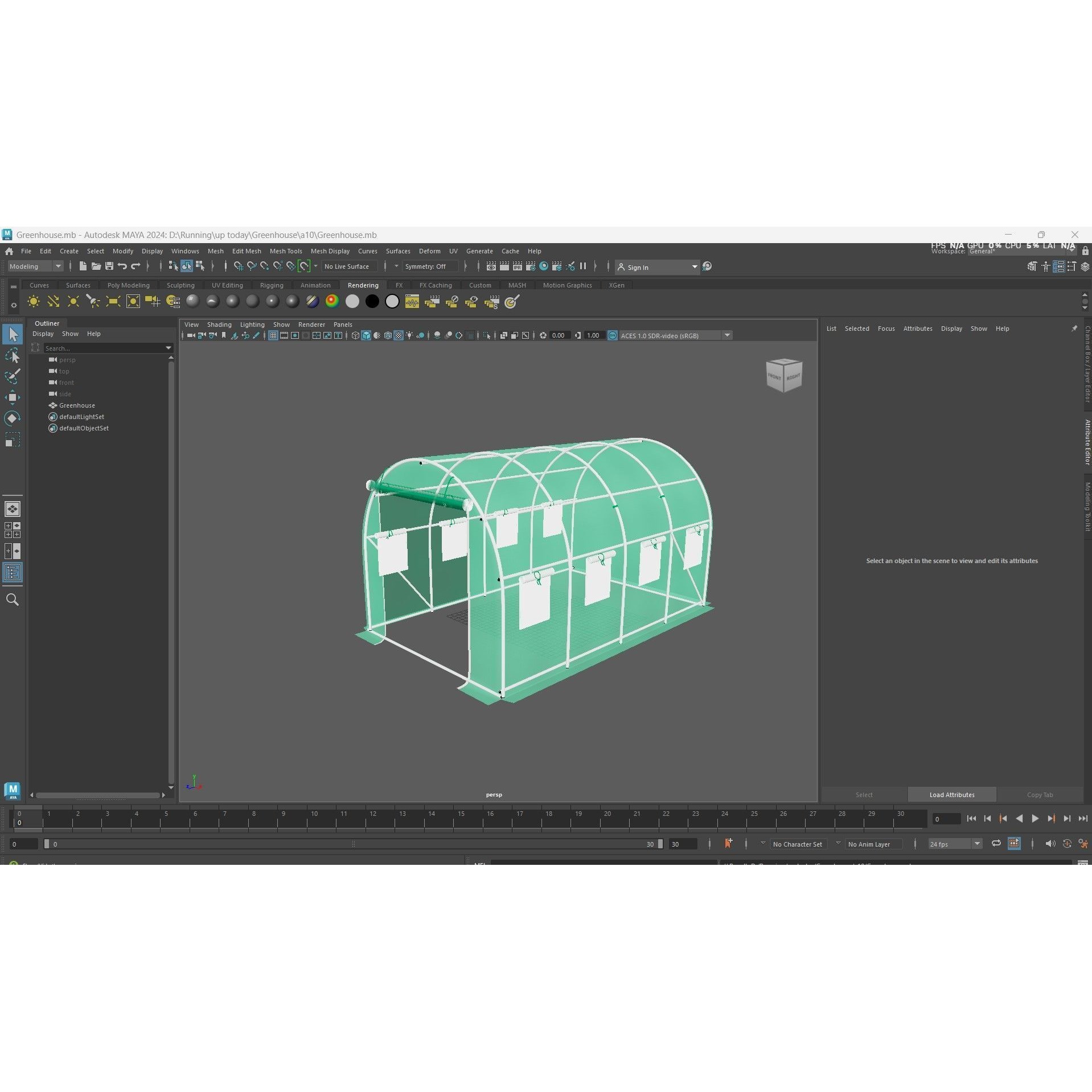 Outdoor Tunnel Greenhouse - Easy Assembly 3D Model