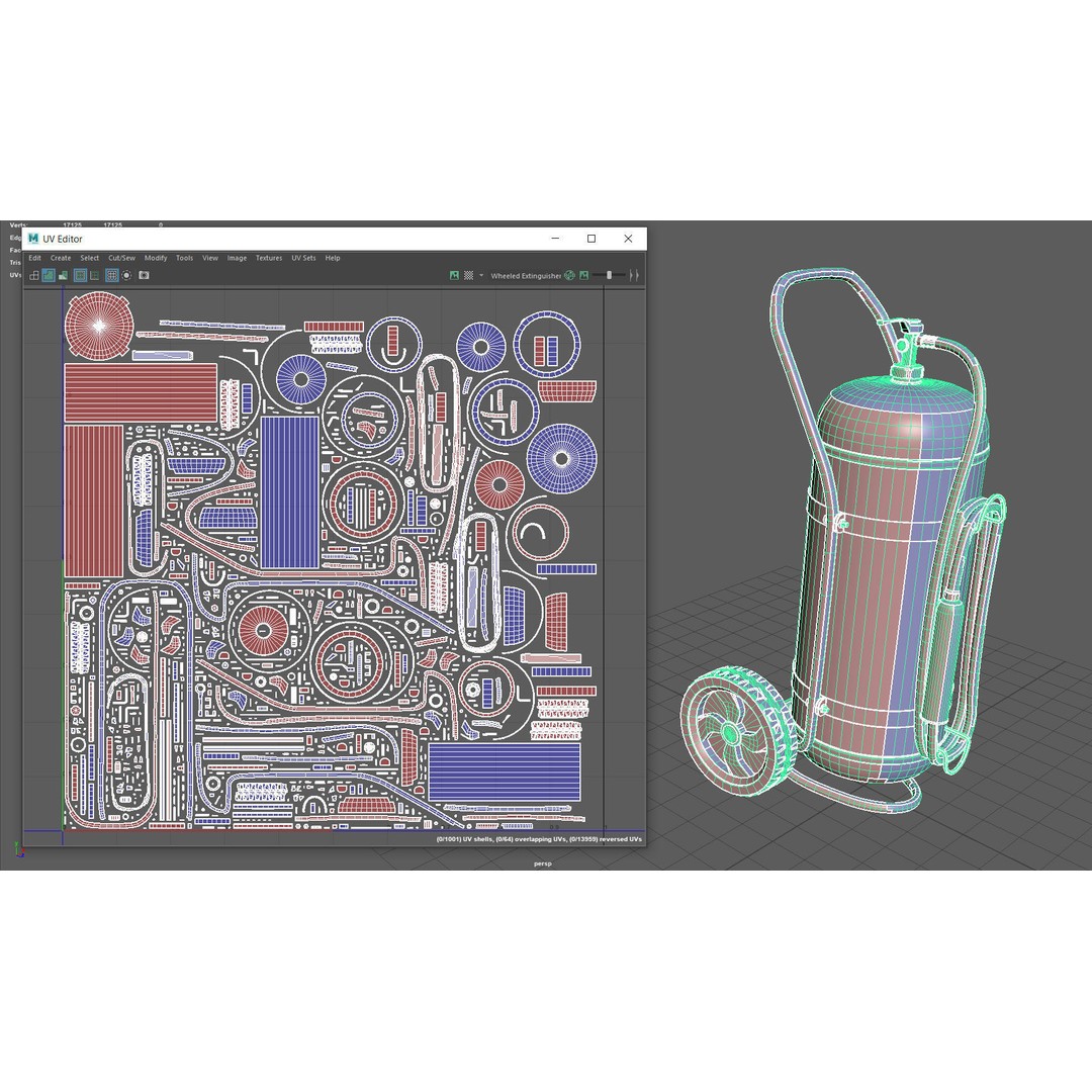 Wheeled Extinguisher 3D Model – Low Poly PBR Asset, FBX, OBJ - View 10