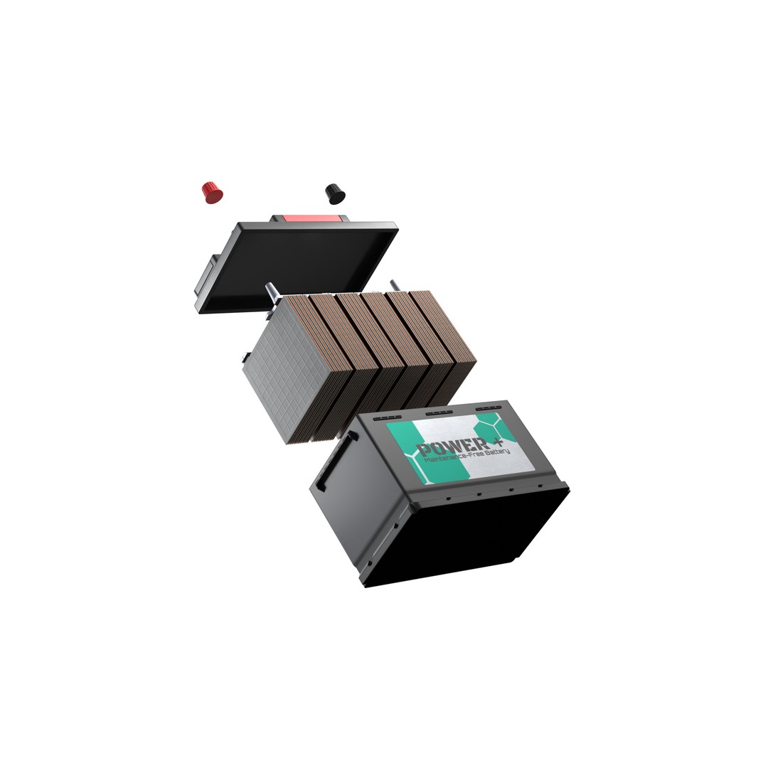 Lead Acid Battery 3D Model – Low Poly Game Asset, FBX, OBJ, Blender - View 10