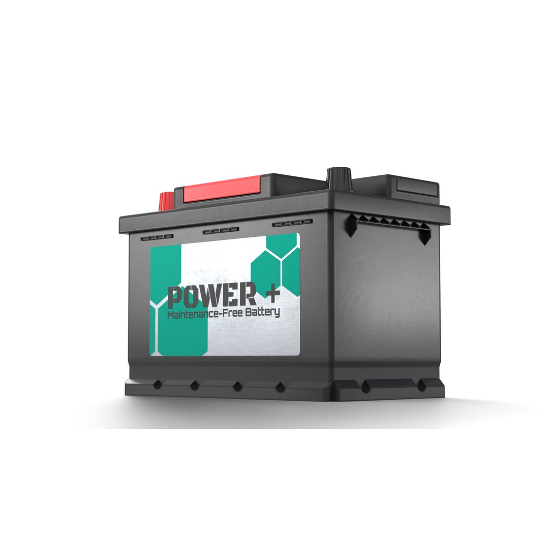Lead Acid Battery 3D Model – Low Poly Game Asset, FBX, OBJ, Blender - View 3