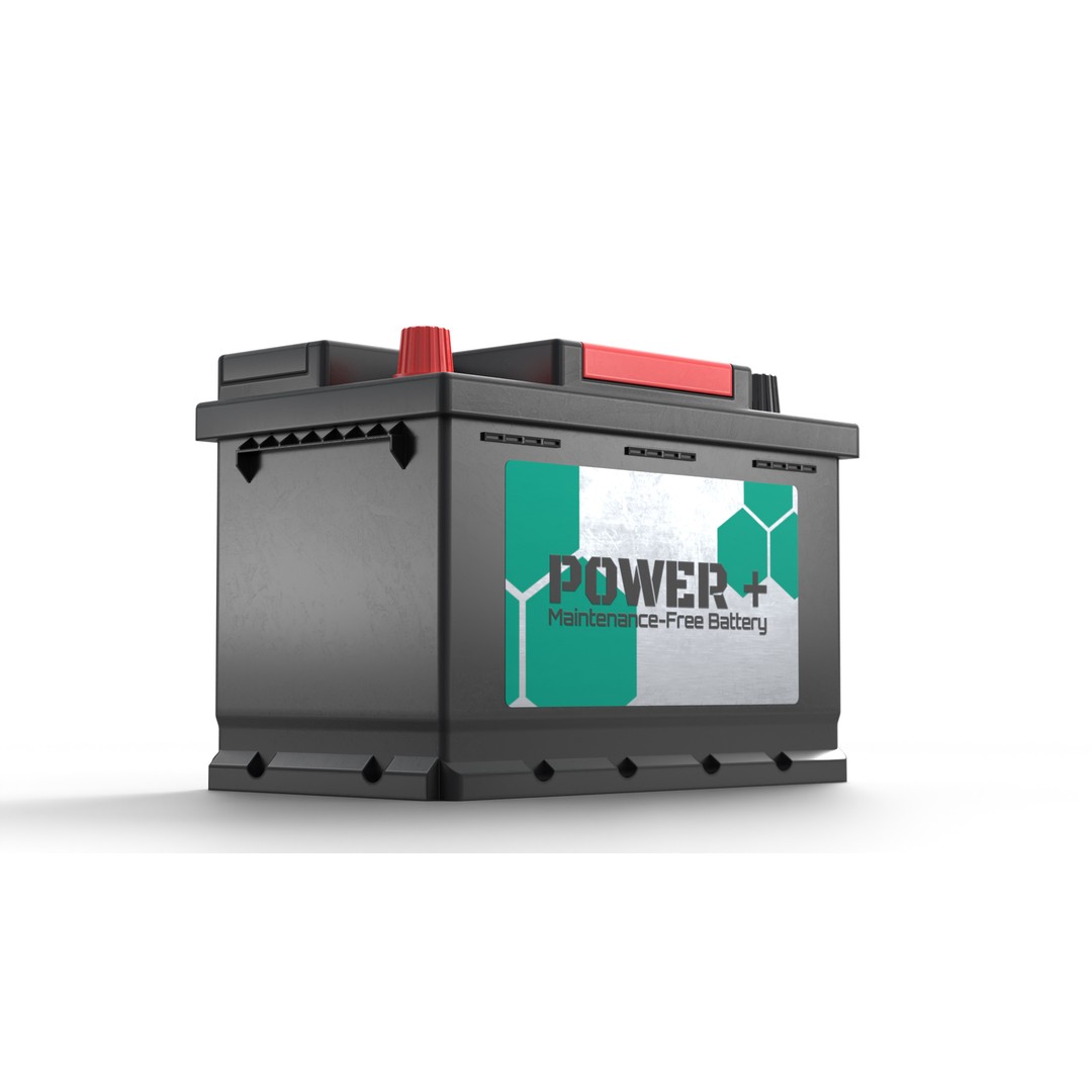 Lead Acid Battery 3D Model – Low Poly Game Asset, FBX, OBJ, Blender - View 4