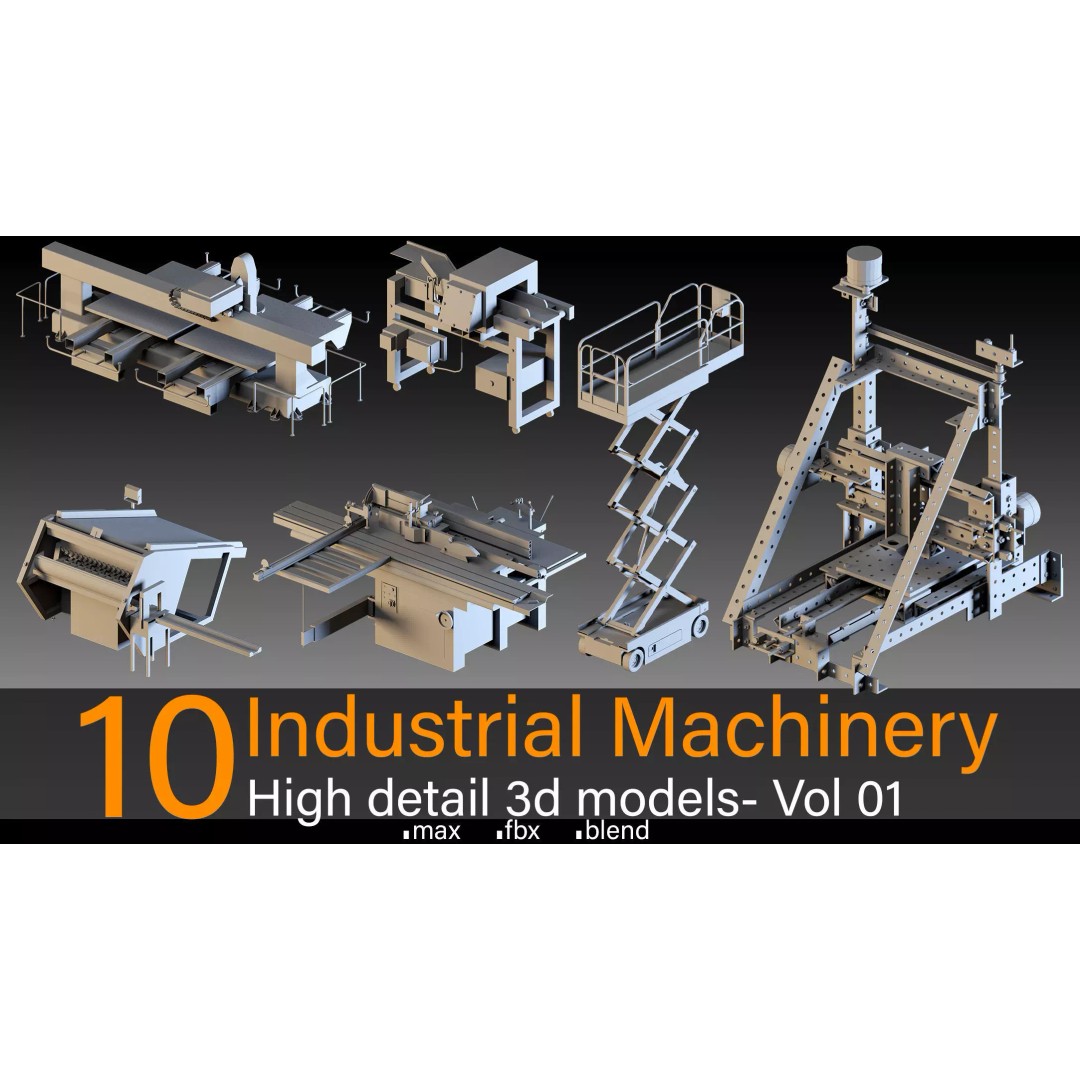 Industrial Machinery 3D Model – High Detail, FBX, Blender - View 2