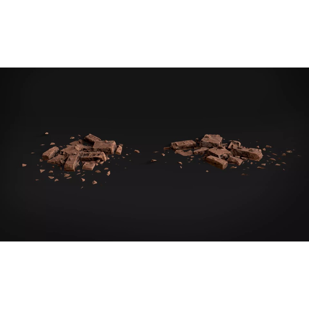 Destroyed Brick Wall Debris Pack 3D Model – Low Poly Game Ready Assets, FBX - View 15