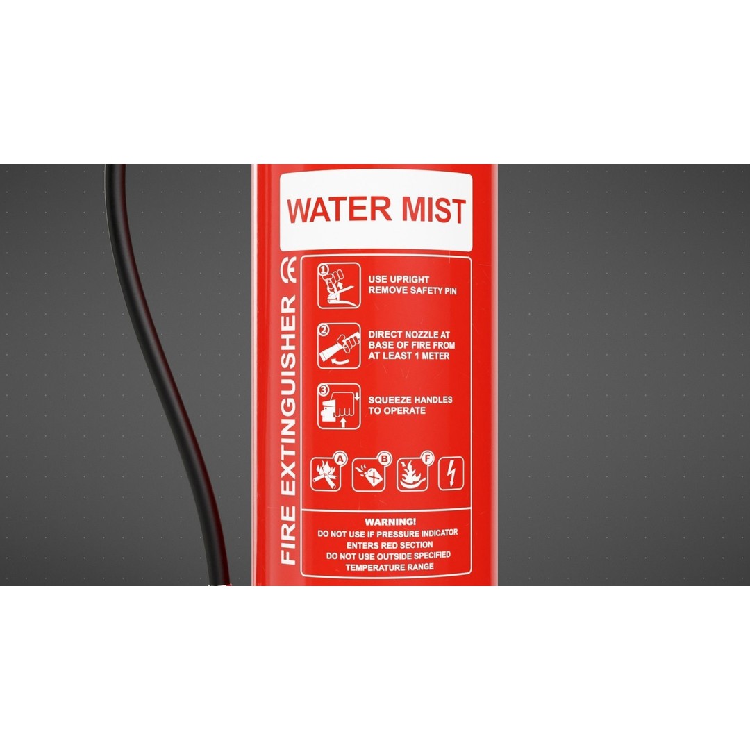 Water Mist Fire Extinguisher 3D Model – High Poly PBR Asset, FBX - View 14