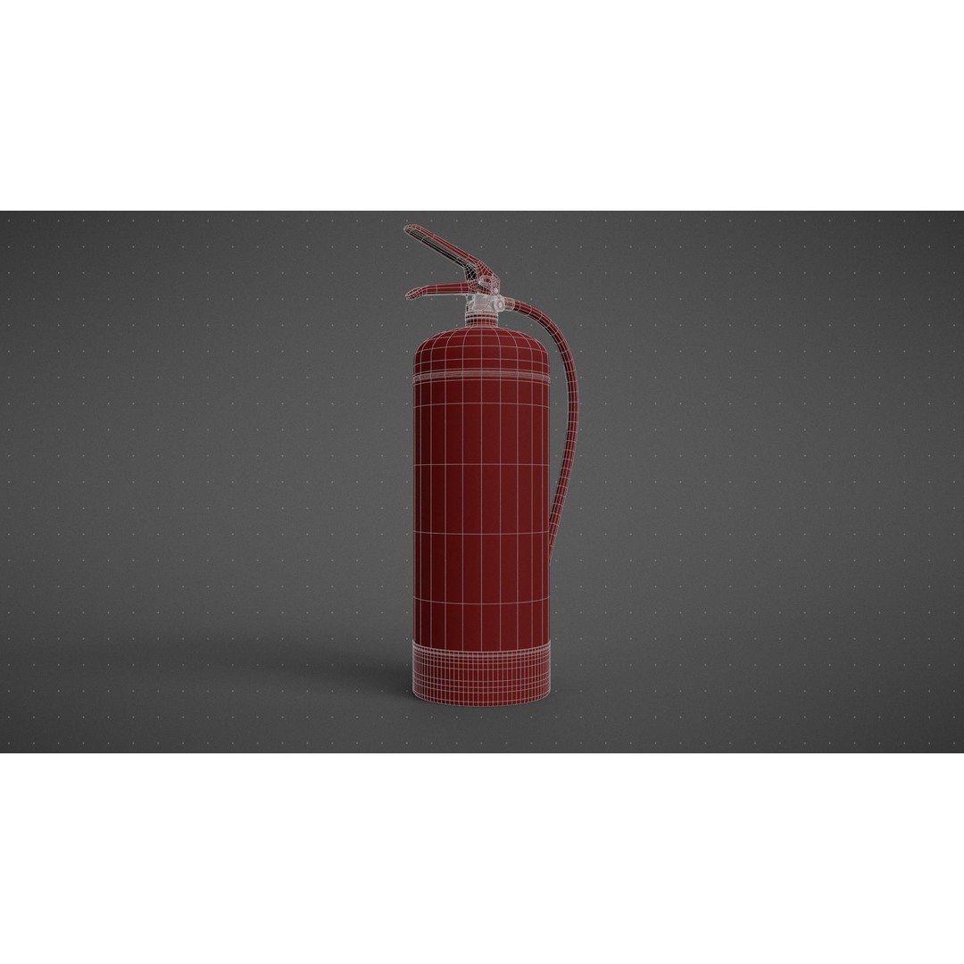 Water Mist Fire Extinguisher 3D Model – High Poly PBR Asset, FBX - View 22