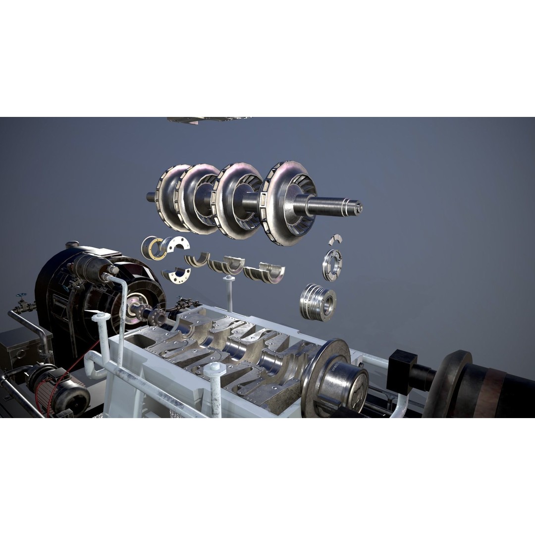 Compressor 3D Model – Low Poly PBR Game Asset, FBX, OBJ - View 6