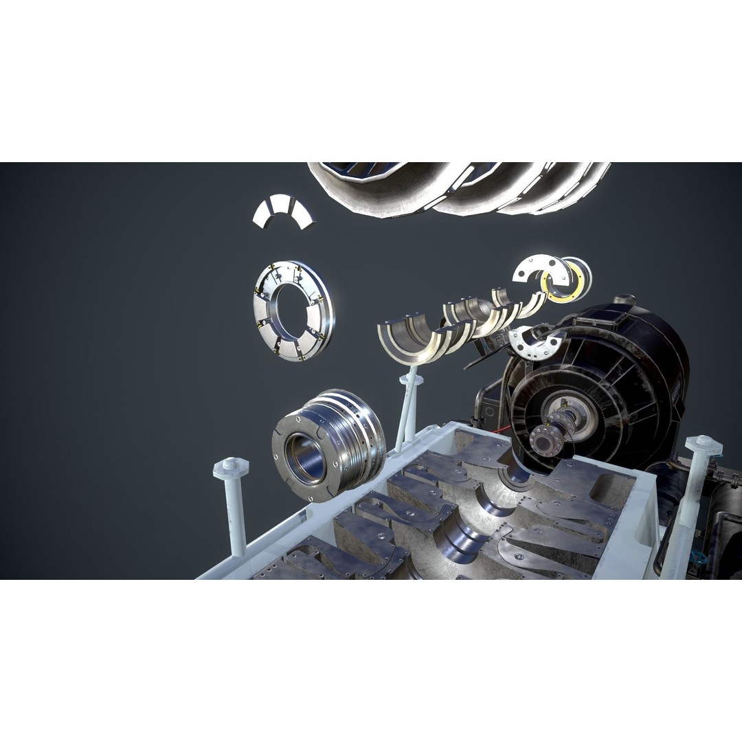 Compressor 3D Model – Low Poly PBR Game Asset, FBX, OBJ - View 7