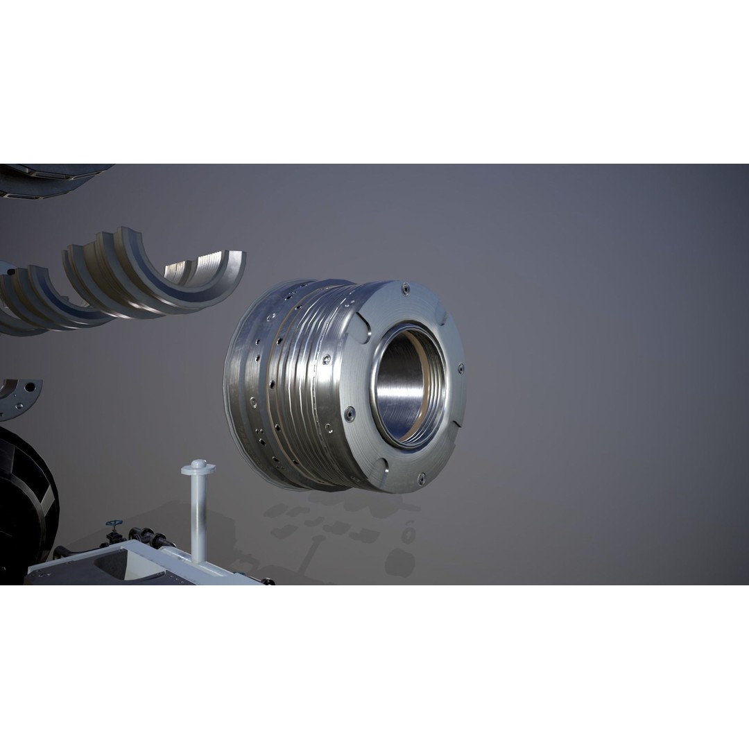 Compressor 3D Model – Low Poly PBR Game Asset, FBX, OBJ - View 8