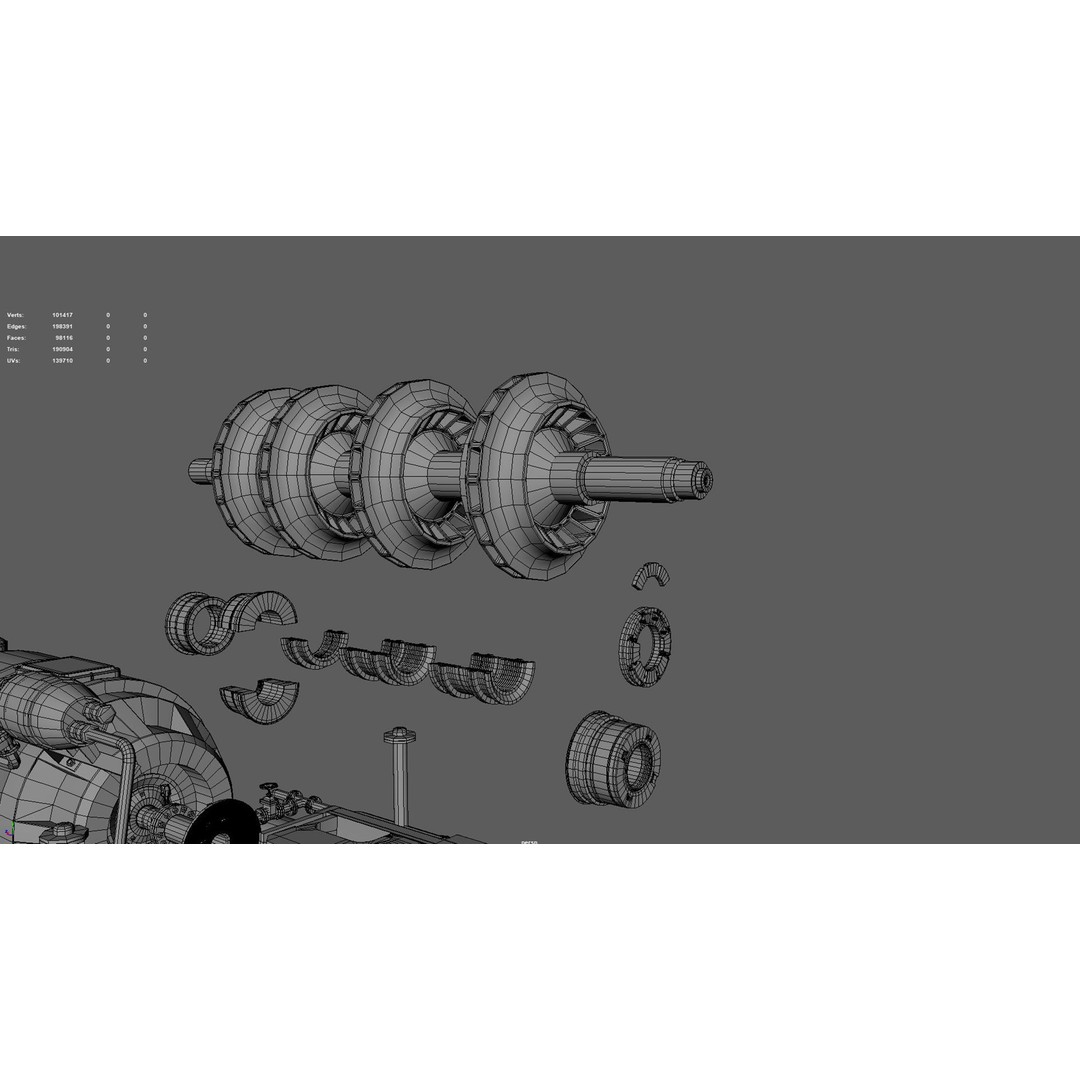 Compressor 3D Model – Low Poly PBR Game Asset, FBX, OBJ - View 9