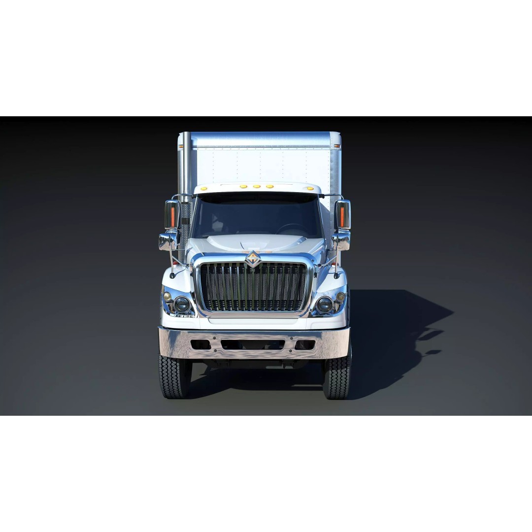 International Workstar 7600 Box Truck 3D Model – Low Poly Game Asset, FBX - View 11