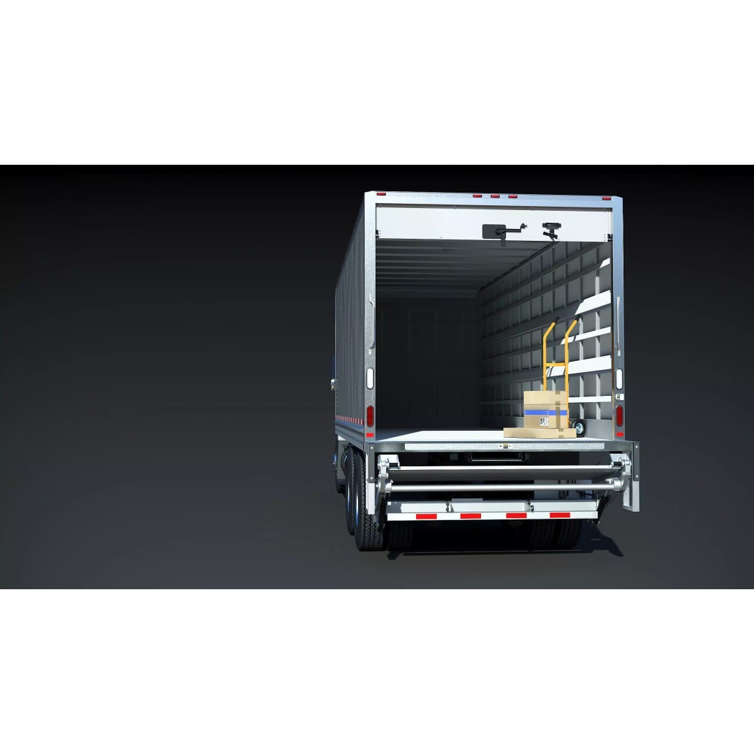 International Workstar 7600 Box Truck 3D Model – Low Poly Game Asset, FBX - View 13