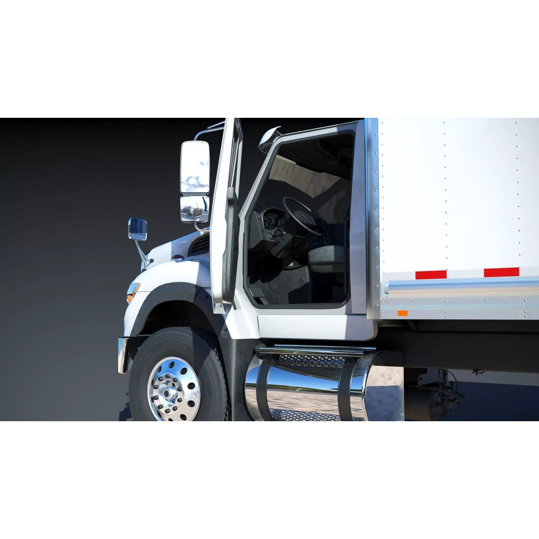 International Workstar 7600 Box Truck 3D Model – Low Poly Game Asset, FBX - View 14