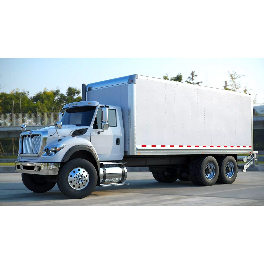 International Workstar 7600 Box Truck 3D Model – Low Poly Game Asset, FBX - View 22