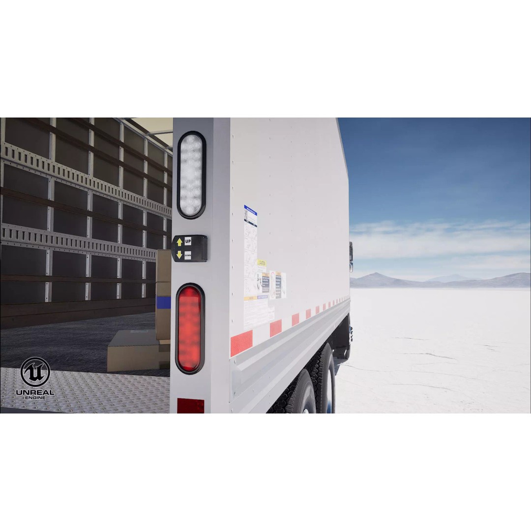 International Workstar 7600 Box Truck 3D Model – Low Poly Game Asset, FBX - View 36