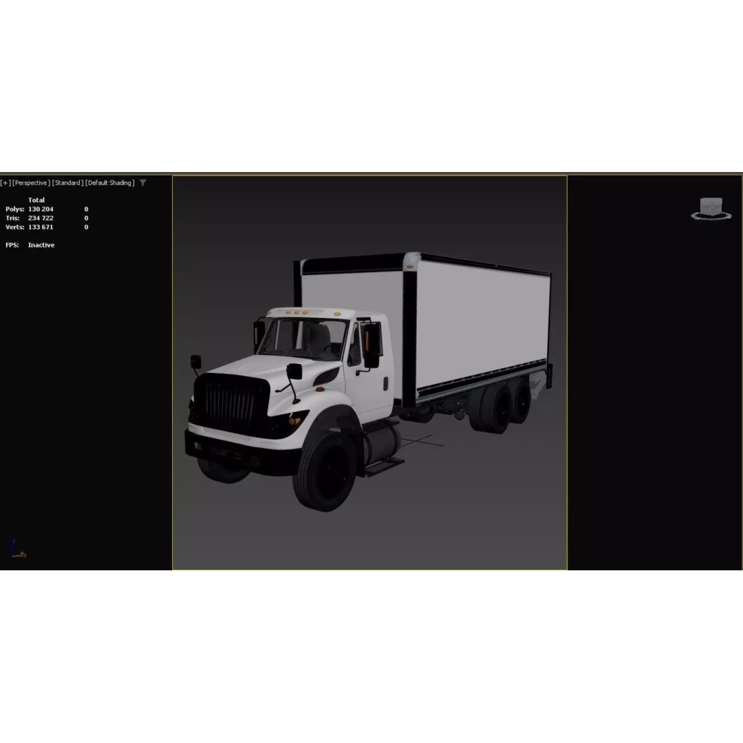 International Workstar 7600 Box Truck 3D Model – Low Poly Game Asset, FBX - View 44