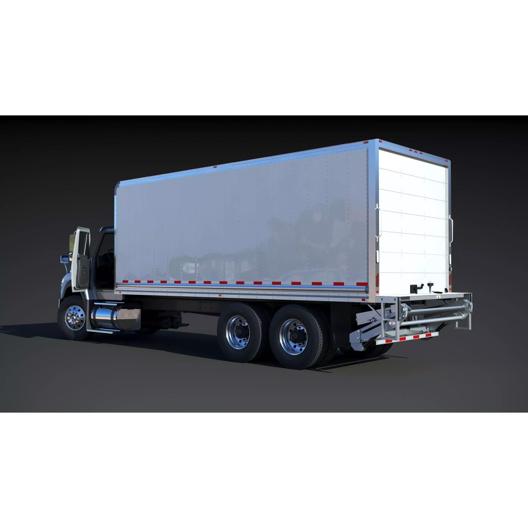 International Workstar 7600 Box Truck 3D Model – Low Poly Game Asset, FBX - View 5