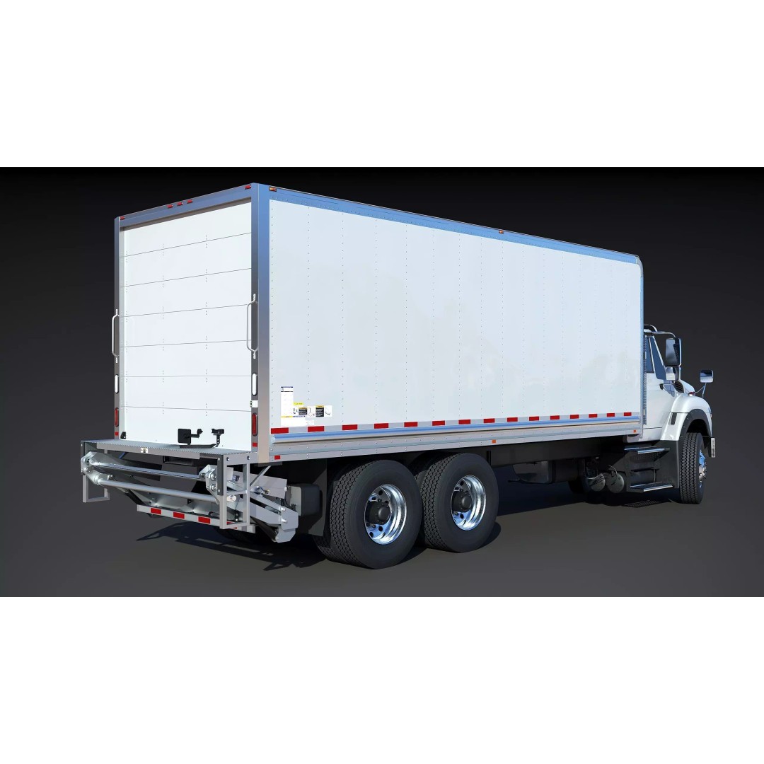 International Workstar 7600 Box Truck 3D Model – Low Poly Game Asset, FBX - View 8