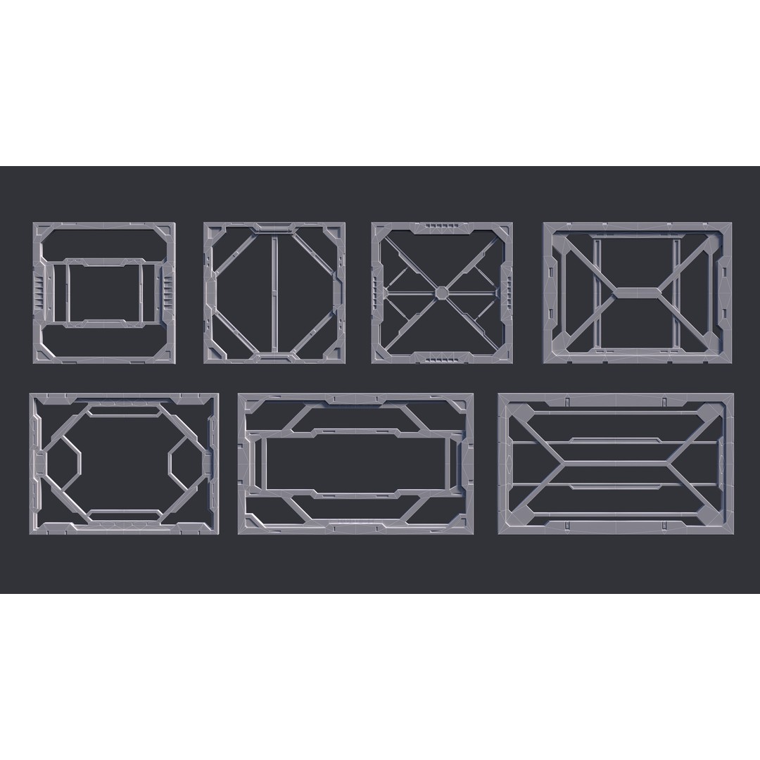 Sci-Fi Parts Kit 3D Model – Low Poly PBR Asset, FBX, OBJ - View 10