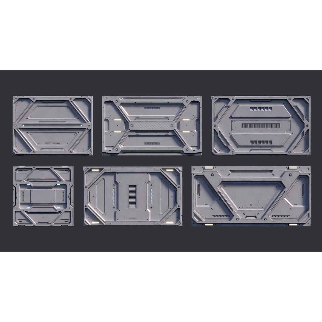 Sci-Fi Parts Kit 3D Model – Low Poly PBR Asset, FBX, OBJ - View 11