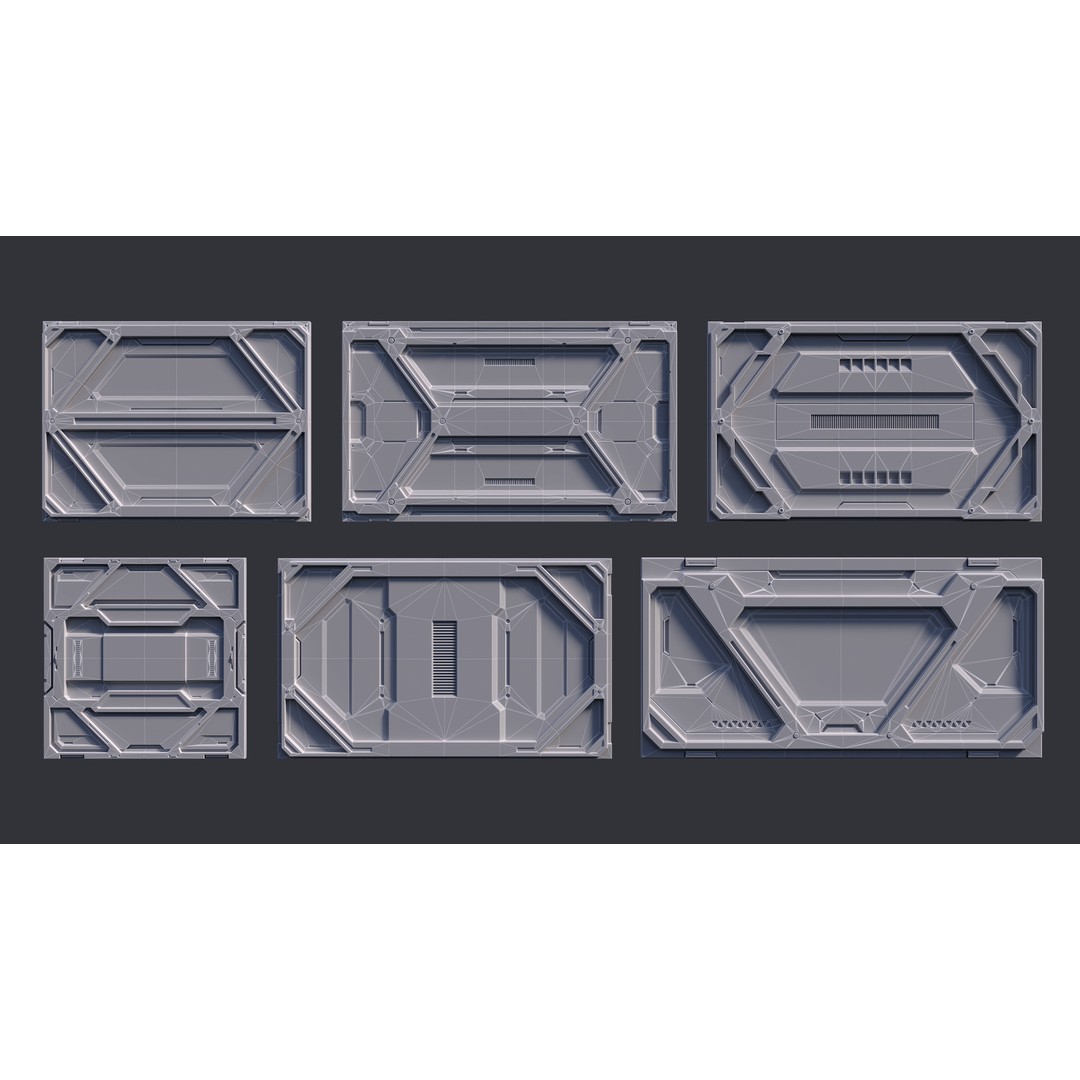 Sci-Fi Parts Kit 3D Model – Low Poly PBR Asset, FBX, OBJ - View 12