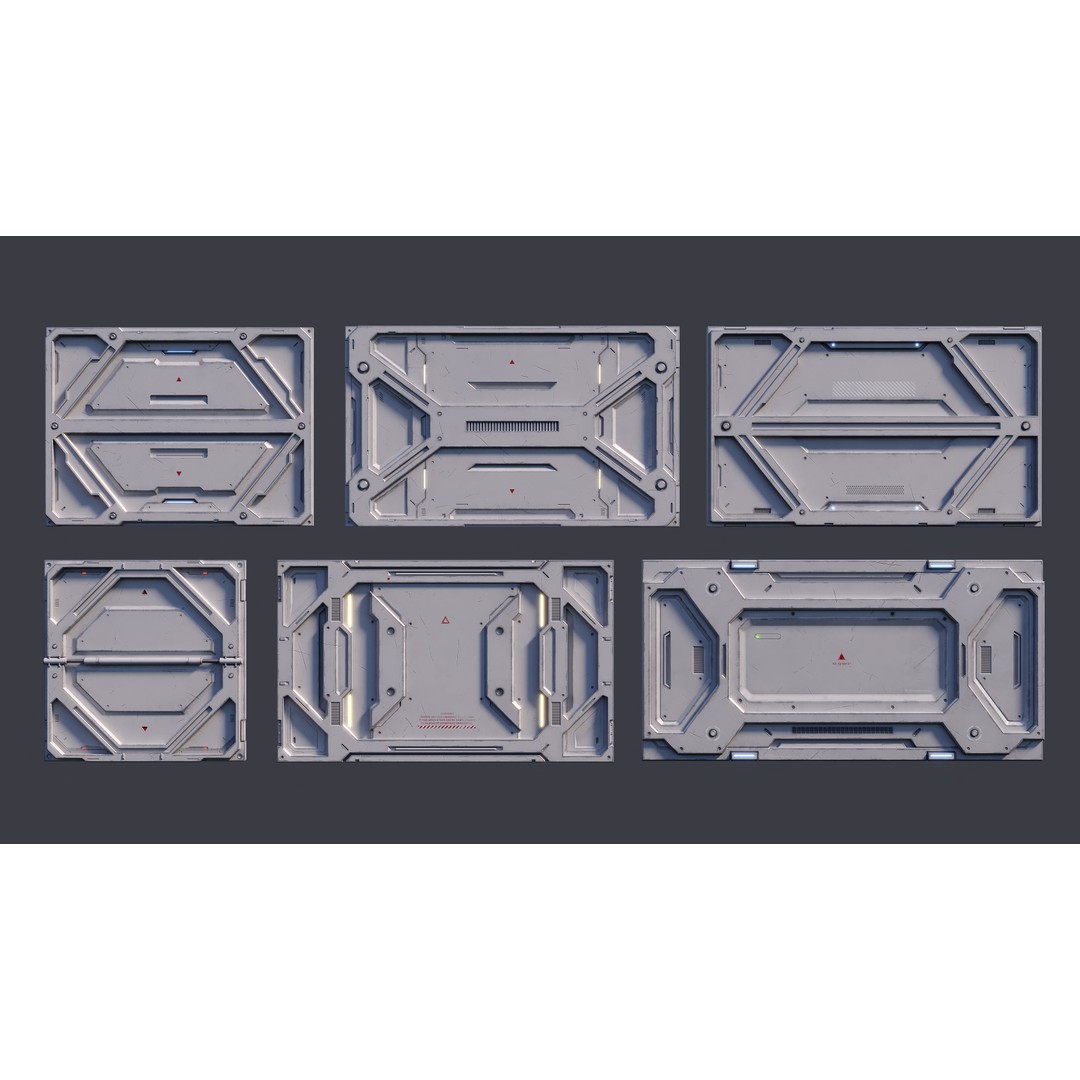 Sci-Fi Parts Kit 3D Model – Low Poly PBR Asset, FBX, OBJ - View 13