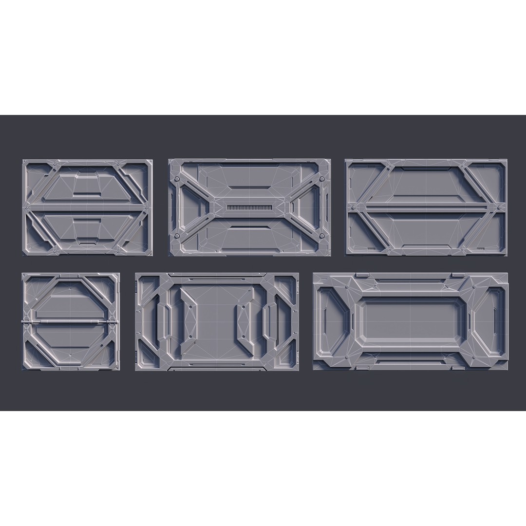 Sci-Fi Parts Kit 3D Model – Low Poly PBR Asset, FBX, OBJ - View 14