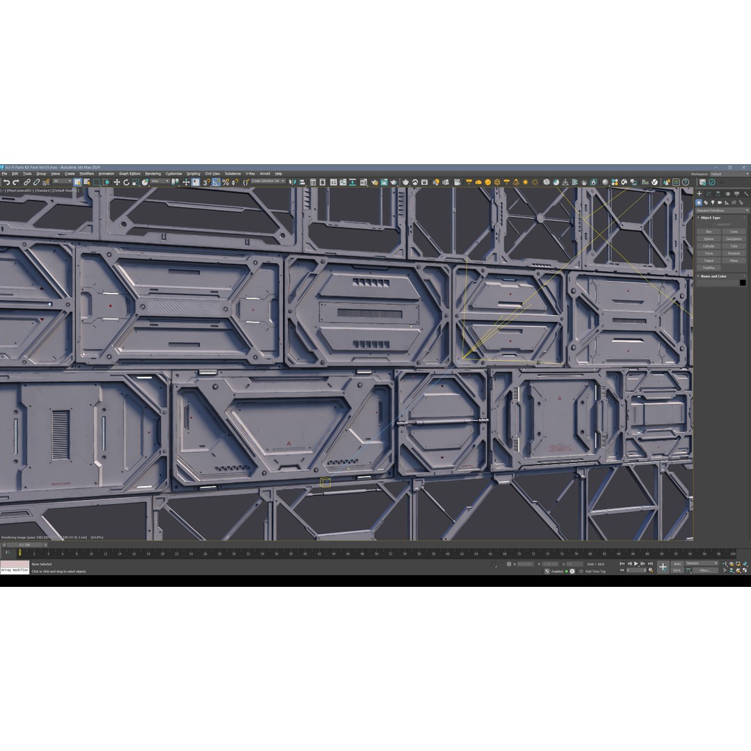 Sci-Fi Parts Kit 3D Model – Low Poly PBR Asset, FBX, OBJ - View 15