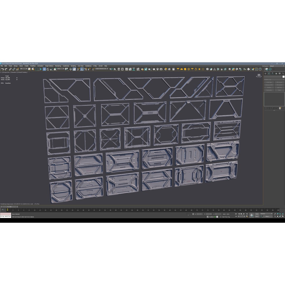 Sci-Fi Parts Kit 3D Model – Low Poly PBR Asset, FBX, OBJ - View 17