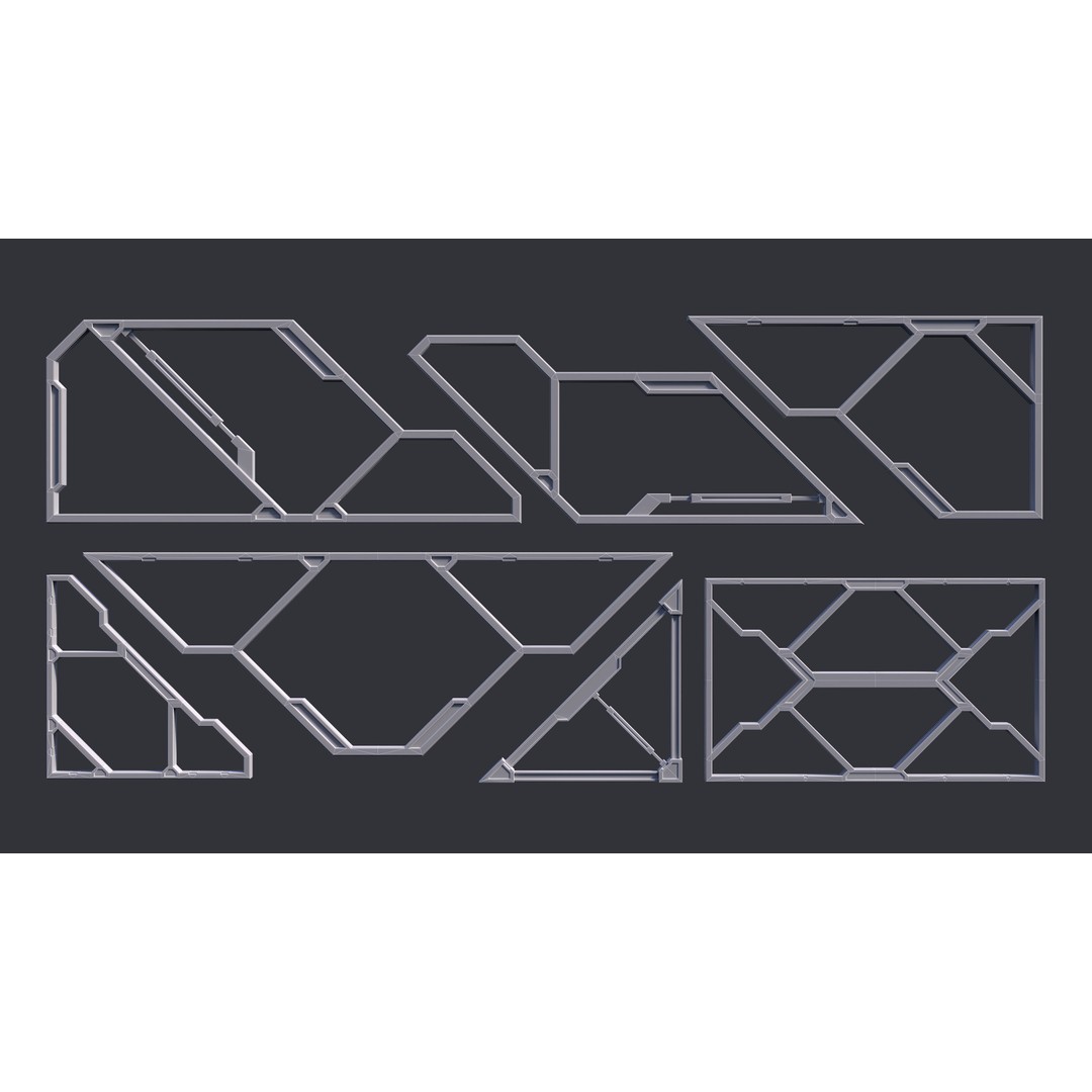 Sci-Fi Parts Kit 3D Model – Low Poly PBR Asset, FBX, OBJ - View 6