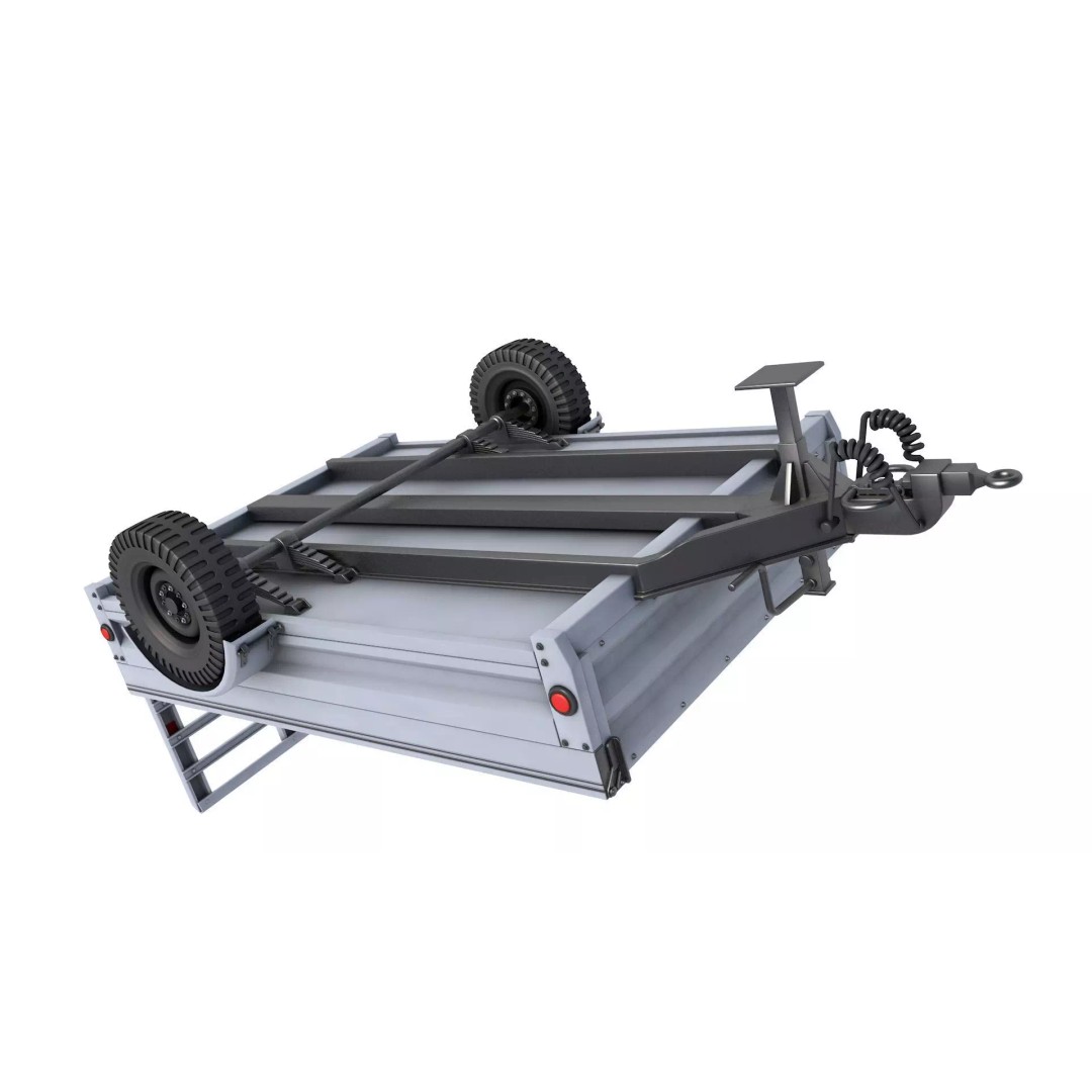 Utility Trailer 3D Model – Low Poly Game Asset, FBX, Blender, OBJ - View 6