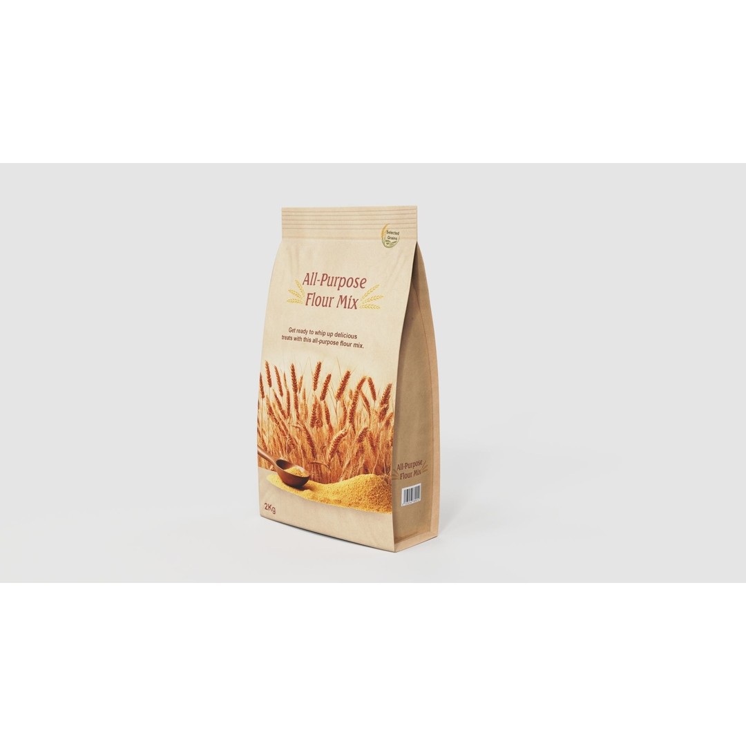 All-Purpose Flour Mix 3D Model – Low Poly PBR Packaging Asset, FBX - View 3