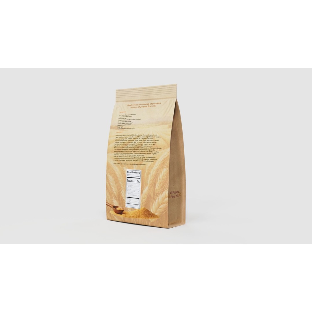 All-Purpose Flour Mix 3D Model – Low Poly PBR Packaging Asset, FBX - View 5