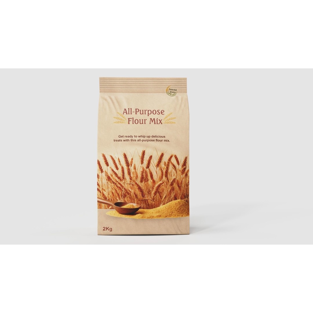 All-Purpose Flour Mix 3D Model – Low Poly PBR Packaging Asset, FBX - View 6