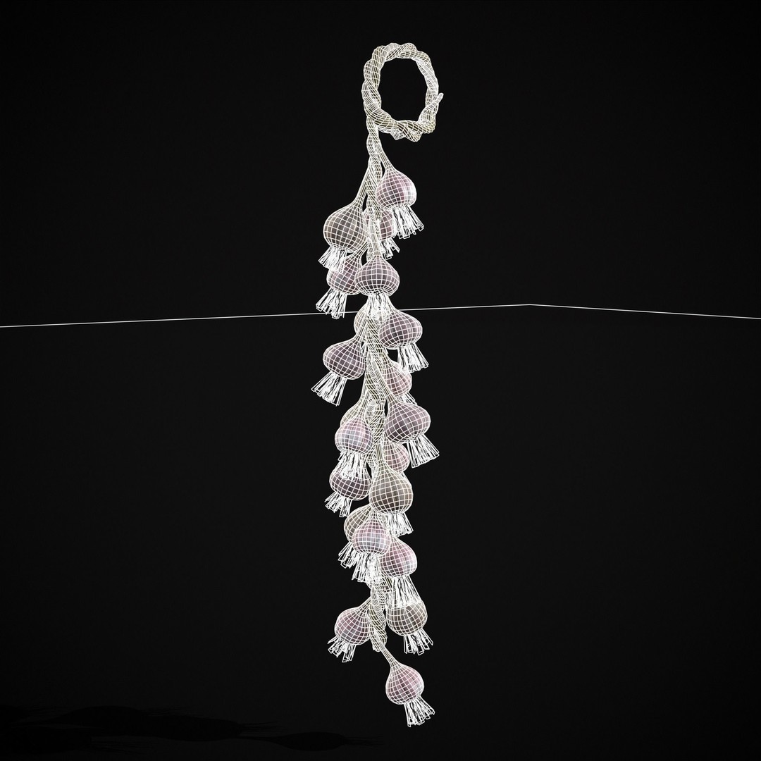 Hanging Garlic 3D Model – Low Poly PBR Asset, FBX & OBJ Formats