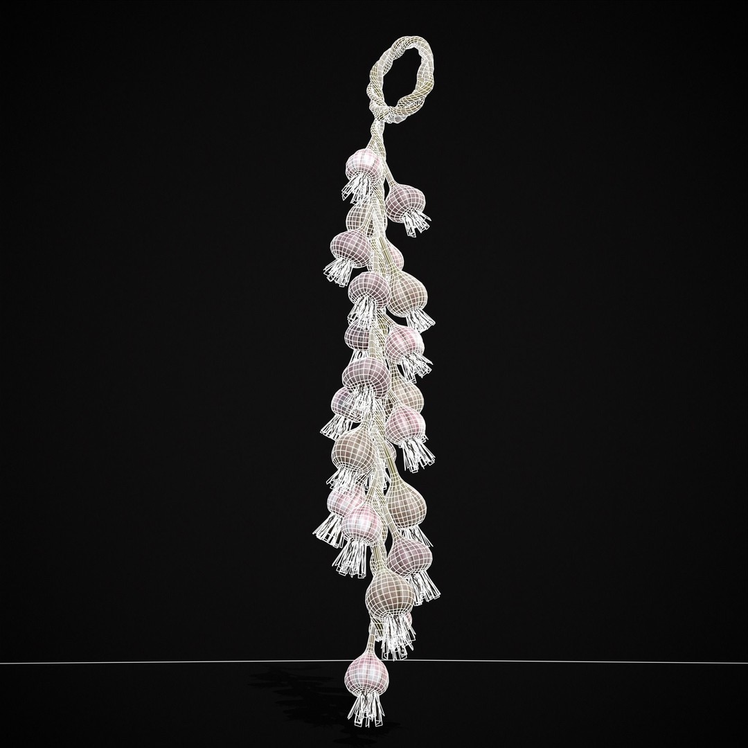 Hanging Garlic 3D Model – Low Poly PBR Asset, FBX & OBJ Formats - View 15