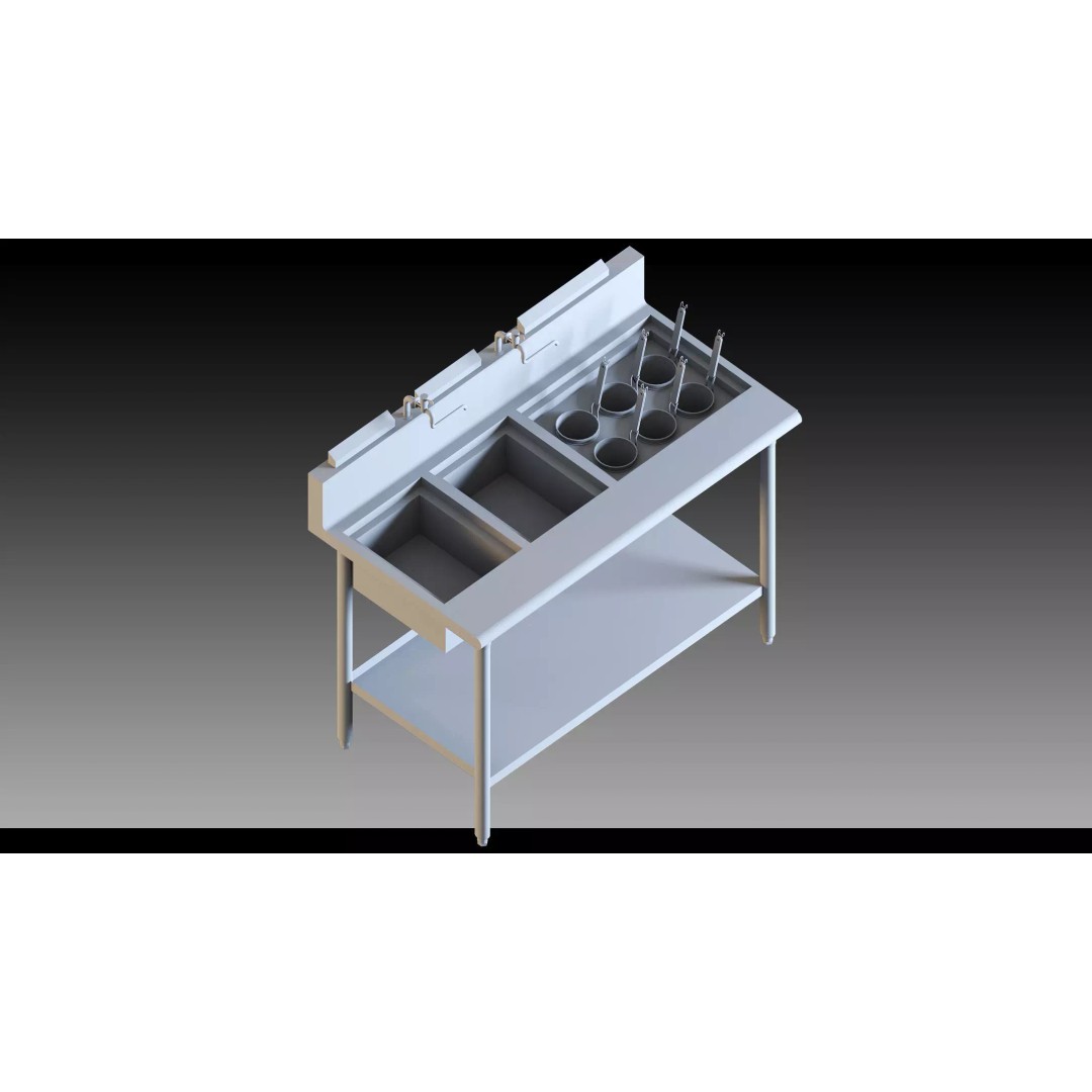 Street Food Kitchen 3D Model – Outdoor Restaurant Equipment, FBX & Blender - View 14
