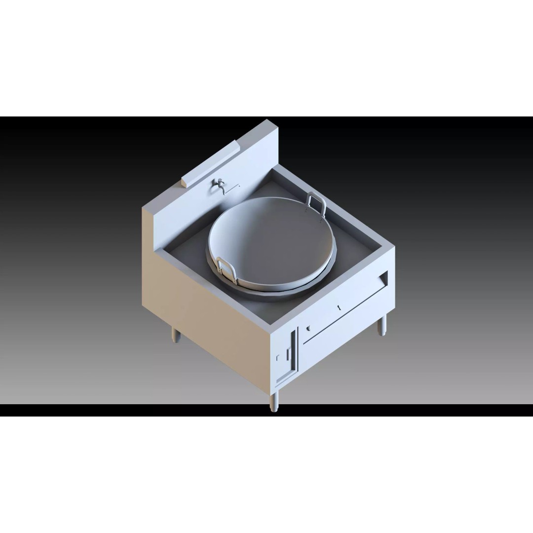 Street Food Kitchen 3D Model – Outdoor Restaurant Equipment, FBX & Blender - View 8