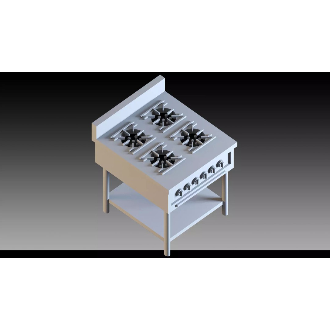 Street Food Kitchen 3D Model – Outdoor Restaurant Equipment, FBX & Blender - View 9