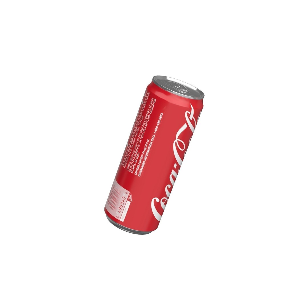 Coca Cola Drink Can 3D Model – Low Poly PBR Beverage Asset, FBX, OBJ - View 10