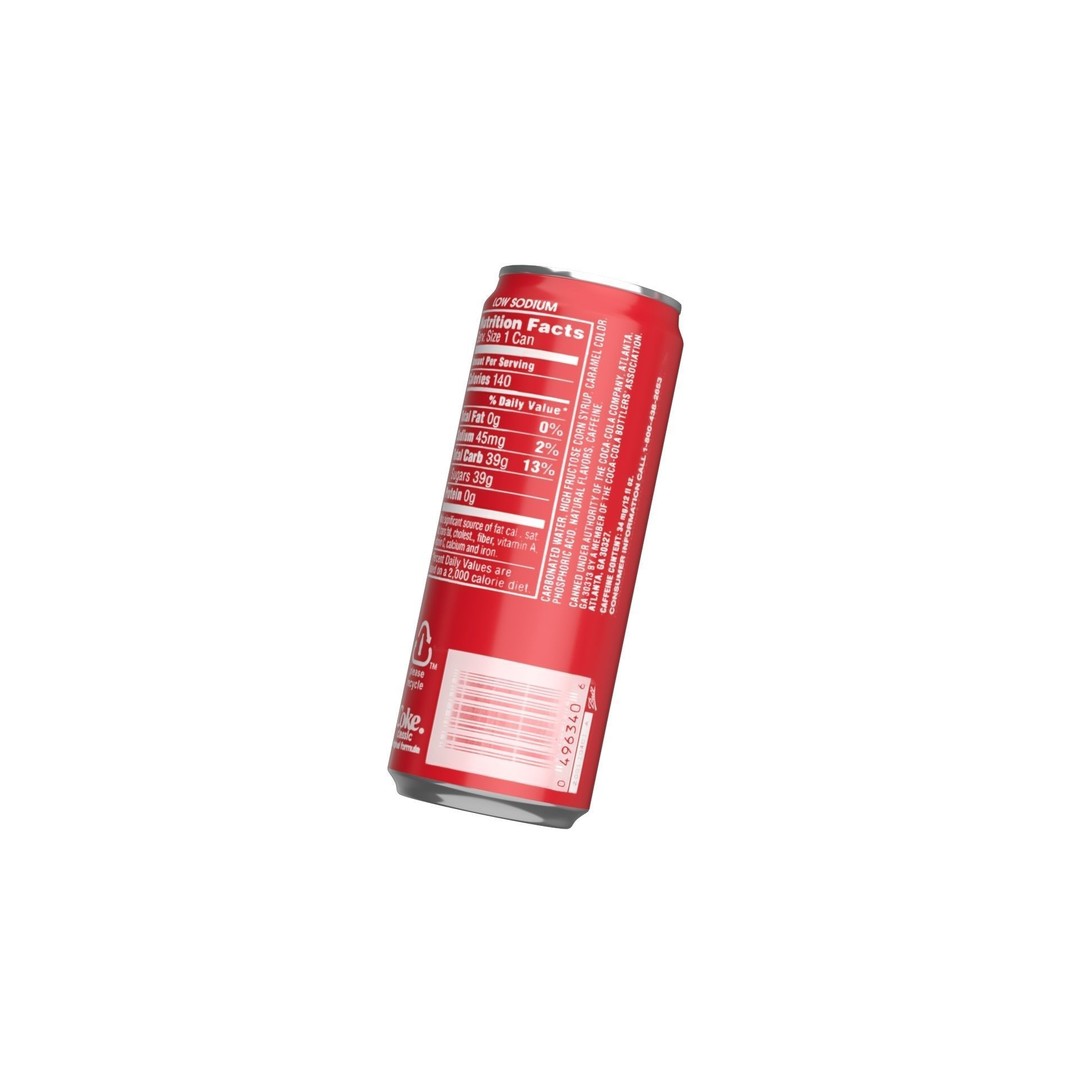 Coca Cola Drink Can 3D Model – Low Poly PBR Beverage Asset, FBX, OBJ - View 11