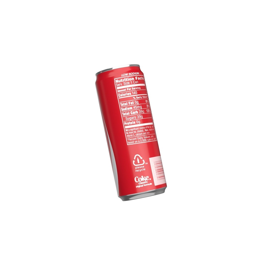 Coca Cola Drink Can 3D Model – Low Poly PBR Beverage Asset, FBX, OBJ - View 12