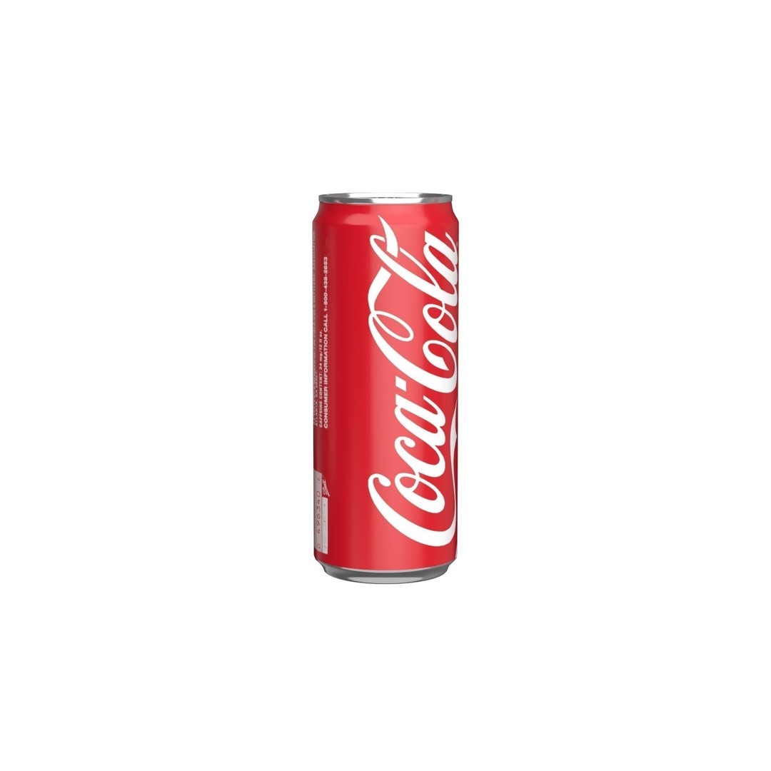 Coca Cola Drink Can 3D Model – Low Poly PBR Beverage Asset, FBX, OBJ - View 3