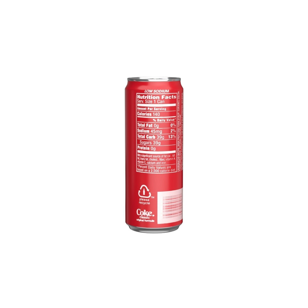 Coca Cola Drink Can 3D Model – Low Poly PBR Beverage Asset, FBX, OBJ - View 6