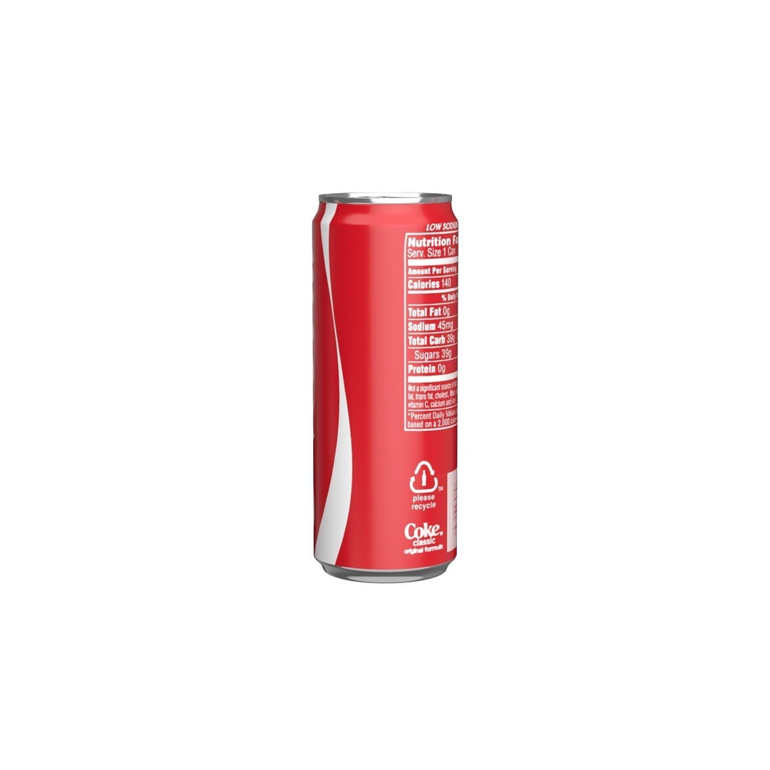 Coca Cola Drink Can 3D Model – Low Poly PBR Beverage Asset, FBX, OBJ - View 7