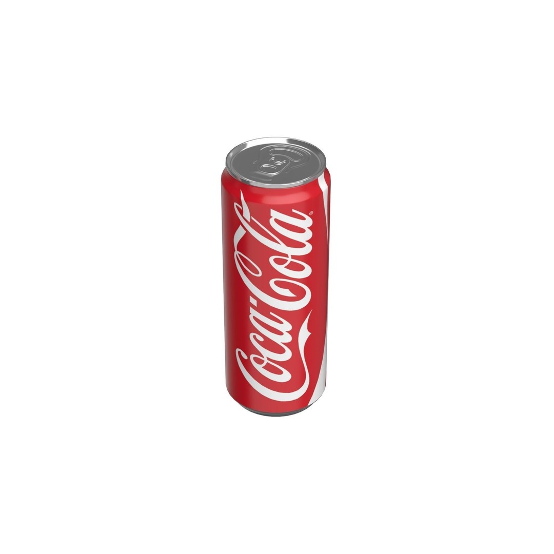 Coca Cola Drink Can 3D Model – Low Poly PBR Beverage Asset, FBX, OBJ - View 9